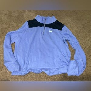 Pink half zip crew neck